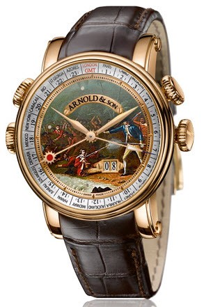 Hornet James Cook Set Hawaii Automatic in Rose Gold on Brown Leather Strap with Hand Painted Dial
