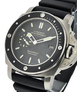 PAM 389 -  Luminor Submersible 1950 Amagnetic 3 Day Power Reserve in Titanium on Black Rubber Strap with Black Dial