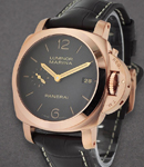 PAM 393  - 42mm Luminor 1950 in Rose Gold on Black Leather Strap with Black Dial