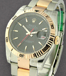 Datejust 36mm 2-Tone with Turn-O-Graph Bezel on Oyster Bracelet with Black Stick Dial