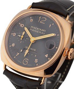 PAM 497 - Radiomir 10 Days GMT in Rose Gold on Brown Leather Strap with Brown Dial