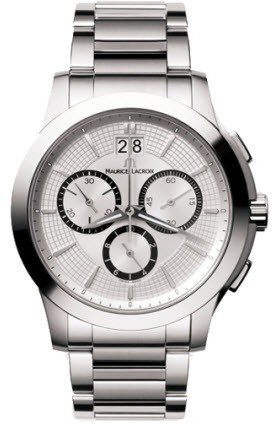 Miros Chronograph Quartz in Steel Steel on Bracelet with Silver Dial