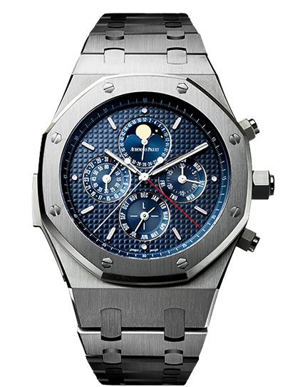 Grand Complication Royal Oak 40th Anniversary 44mm Automatic in Steel Steel on Bracelet with Blue Petite Tapisserie Dial