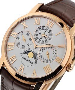 Jules Audemars Dragon Perpetual Calendar in Rose Gold on Brown Leather Strap with White Dial - Limited to 88 pcs