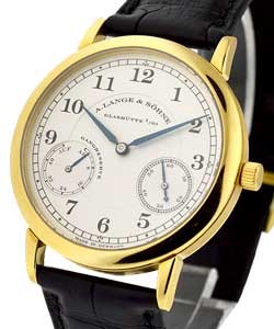 1815 Up and Down Mens Manual in Yellow Gold On Brown Alligator Strap with Solid Silver Dial
