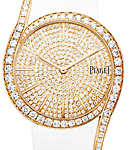 Limelight Gala in Rose Gold with Diamonds Bezel on White Satin Strap with Pave Diamond Dial