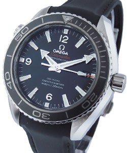 Seamaster Planet Ocean in Steel with Gray Bezel  On Black Rubber Strap with Black Dial