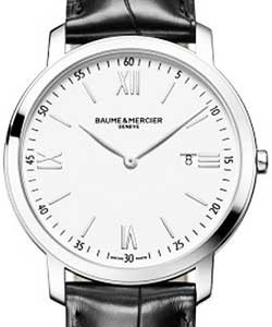 Classima Executives Quartz in Steel on Black Crocodile Leather Strap with Silver Dial