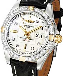 Galactic 41 Men's Automatic in 2-Tone On Black leather Strap with Mother of Pearl Dial
