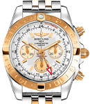 Chronomat 44 GMT Men's Automatic in Steel with Rose Gold Bezel on Bracelet with Sierra Silver Dial