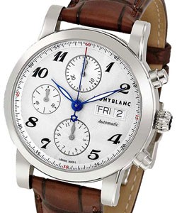 Star Chronograph Series Automatic in Steel on Brown Crocodile Leather Strap with Silver Dial