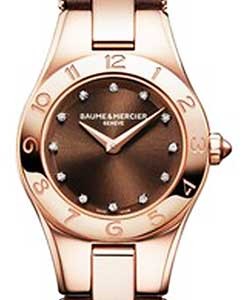 Linea Ladies  Rose Gold on Strap with Brown Diamond Dial