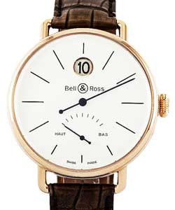WW1 Heure Sautante in Rose Gold on Brown Leather Strap with Opaline Pearl Dial