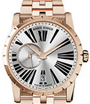 Excalibur 42mm Automatic in Rose Gold on Rose Gold Bracelet with Silver Dial
