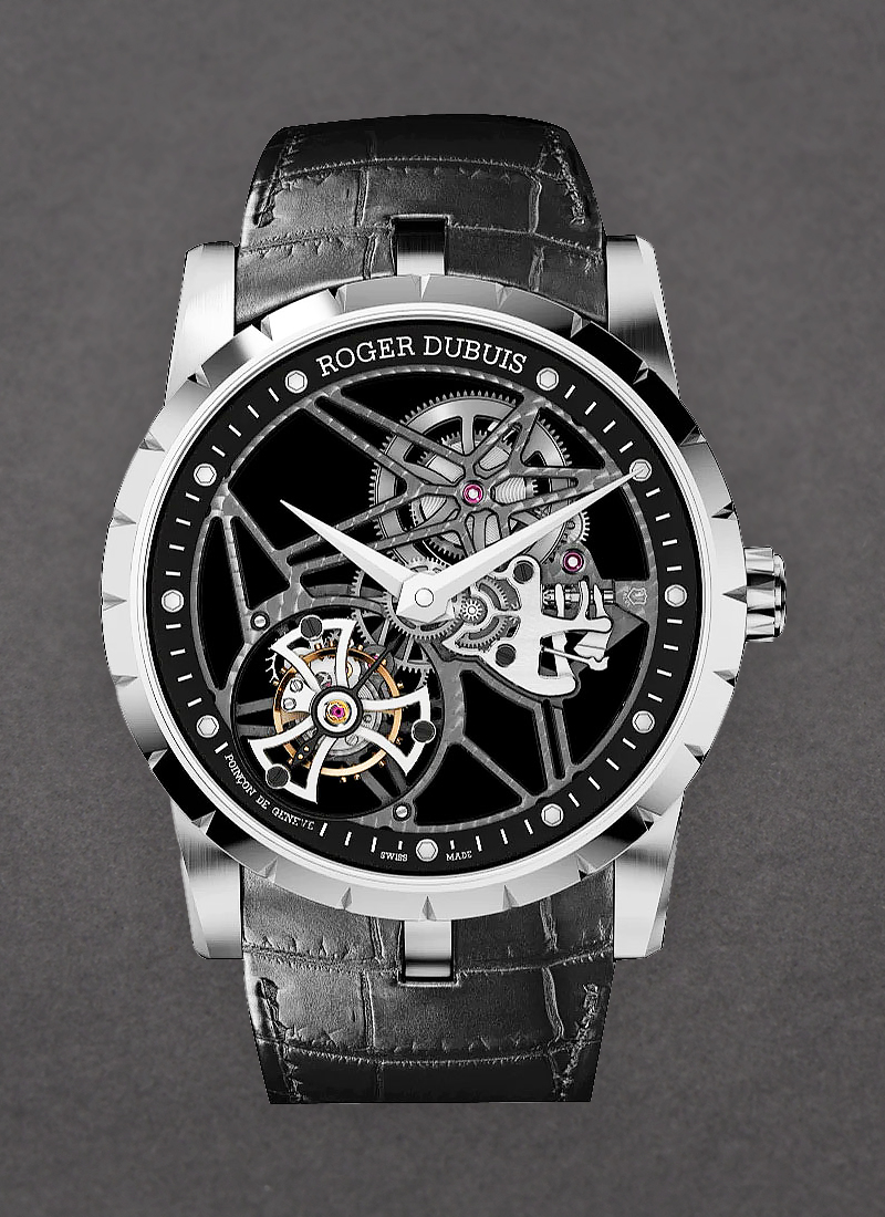 Roger Dubuis Excalibur 42mm Skeleton Tourbillon in White Gold