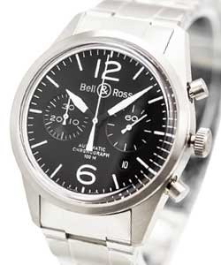 Vintage BR 126 Original Chronograph in Steel on Steel Bracelet with Black Dial