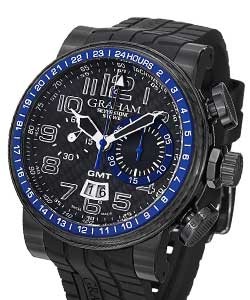 Silverstone Stowe GMT Automatic in Steel on Black Rubber Tire Strap with Carbon Fiber Dial