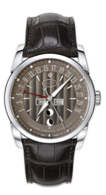 Tonda Centum 42mm Automatic in White Gold on Brown Crocodile Leather Strap with Brown Dial