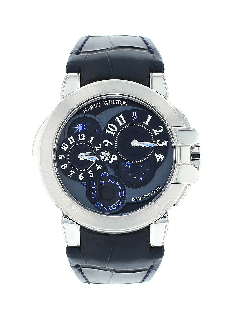 Harry Winston Ocean Dual Time 44mm Automatic in White Gold