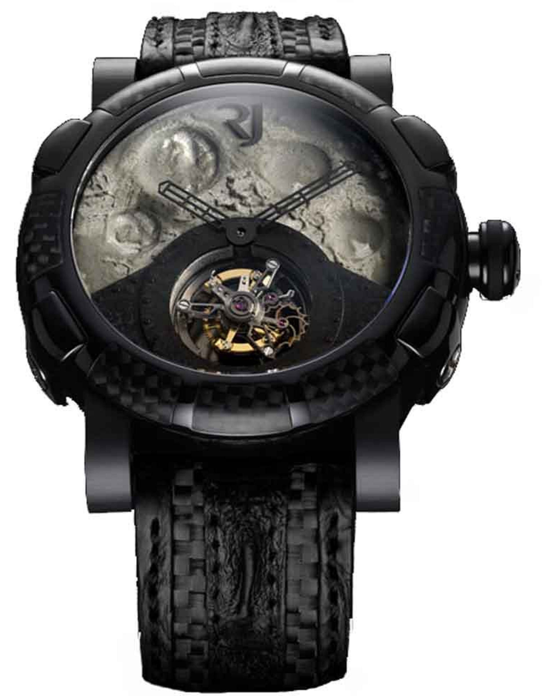 Moon Dust DNA Hannibal Lecter Tourbillon in Black PVD Steel on Black Leather Strap with Grey Dial