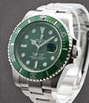 Hulk Submariner in Steel with Green Ceramic Bezel on Oyster Bracelet with Green Dial