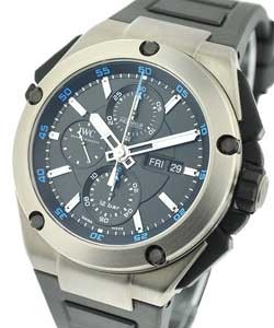 Ingenieur Double Chronograph in Titanium on Black Rubber Strap with Black Dial with Blue Accents