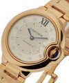 Ballon Bleu - Mid Size with Diamond Markers Rose Gold on Bracelet with Silver Diamond Dial