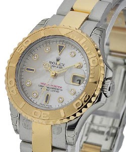Yachtmaster 2-Tone in Steel with Yellow Gold Bezel on Steel and Yellow Gold Oyster Bracelet with Mother of Pearl Serti Dial