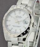 Datejust in Steel with 24 Diamond Bezel  on Steel Oyster Bracelet with White Stick Dial