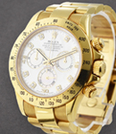 Daytona 40mm in Yellow Gold on oyster Bracelet with White MOP Diamond Dial