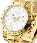 Daytona 40mm in Yellow Gold on oyster Bracelet with White MOP Diamond Dial
