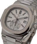 Nautilus 5980/1A Chronograph 40.5mm Automatic in Steel on Steel Bracelet with White Dial