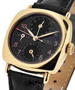 Diplomatic 2-Time Zone with Date Rose Gold on Strap with Black Dial