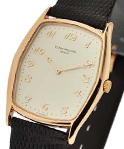 Tonneau Shapped Gondolo Ref 3842 Rose Gold on Strap