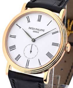 5116R Calatrava with Hobnail Bezel in Rose Gold on Black Crocodile Leather Strap with Enamel Dial
