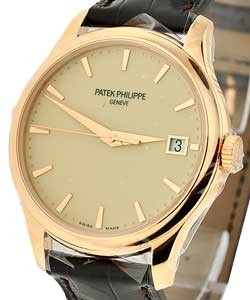 Calatrava 5227R in Rose Gold on Brown Alligator Leather Strap with Ivory Dial