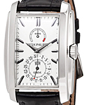 Gondolo 8 Days in White Gold on Black Alligator Leather Strap with Silvery White Dial