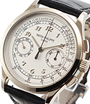 5170G Chronograph 39mm in White Gold on Black Alligator Leather Strap with Silvery White Dial