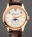 Annual Calendar Ref 5205R-001 Moon Phase in Rose Gold on Brown Leather Strap with Opaline White Dial