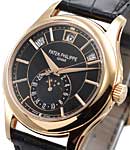 Annual Calendar Ref 5205R-010 Moon Phase in Rose Gold on Black Alligator Leather Strap with Black Dial
