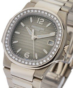 Nautilus 7010/1G-012 in White Gold with Diamond Bezel on White Gold Bracelet with Gray Dial