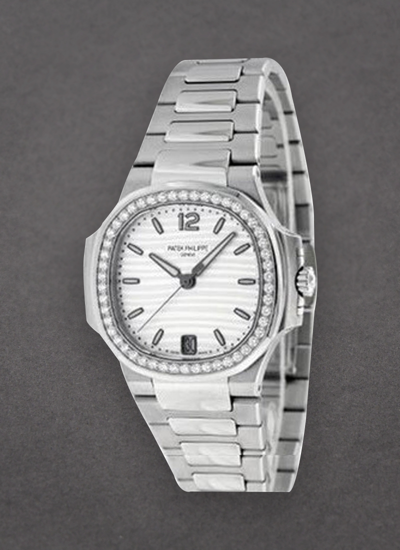 Patek philippe nautilus white face best sale