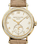 7121 Ladies Complicated Moon Phase - Diamond Bezel Yellow Gold on Leather Strap with Cream Dial