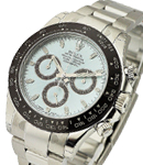 Daytona Cosmograph in Platinum with Brown Bezel on Oyster Bracelet with Ice Blue Stick Dial