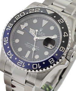GMT Master II 116710 in Steel with Black and Blue Ceramic Bezel on Bracelet with Black Index Dial