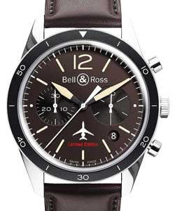 Vintage BR 126 Heritage Falcon in Steel on Brown Calfskin Leather Strap with Brown Dial - Limited to 500 pcs
