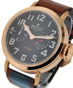 Pilot Montre d'Aeronef Type 20 in Rose Gold - Limited to 75 pcs on Brown Leather Strap with Matte Black Dial