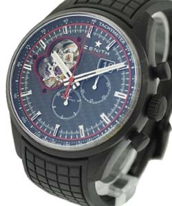 El Primero Chronomaster Bullit Chronograph in Ceramicized Aluminum On Black Rubber Strap with Carbon Fiber Dial