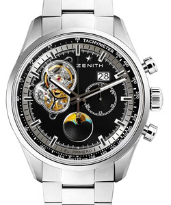 El Primero Chronomaster Grande Date in Steel on Steel Bracelet with Black Sunray Dial