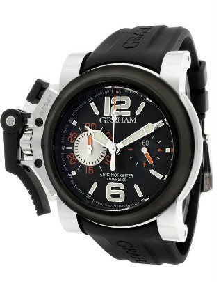 Chronofighter Oversize Chronograph Steel with Black PVD Bezel and Black Dial